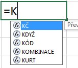 Excel když vložení