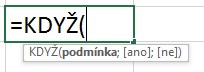 Excel funkce když nápověda