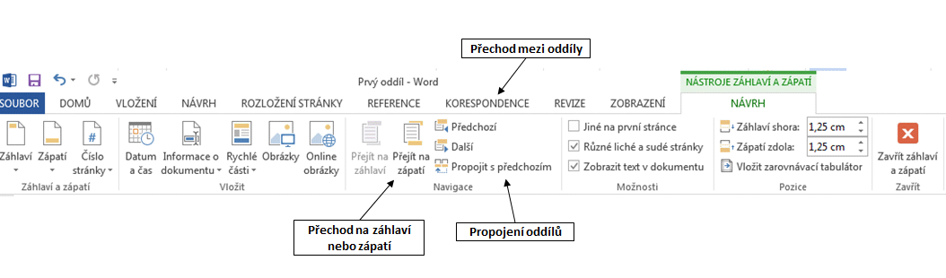 Jak zobrazit oddíly?